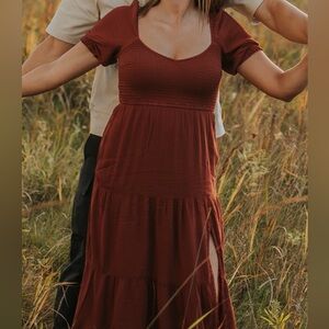 Abercrombie & Fitch Burgundy Midi Dress